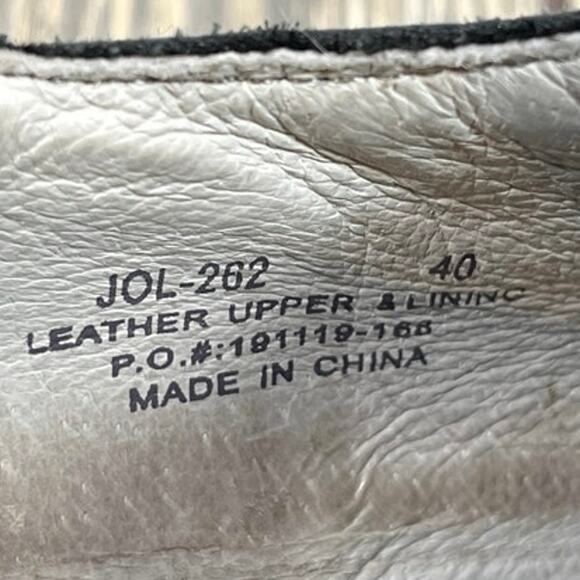 ALEGRIA Joleen Navy Swish Clog Shoe Slip On Tooled Floral Embossed Sz 40 Leather - Picture 7 of 9